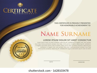 certificate template with luxury and elegant on ornament and texture pattern background, diploma,Vector illustration