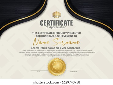 certificate template with luxury and elegant on ornament and texture pattern background, diploma,Vector illustration