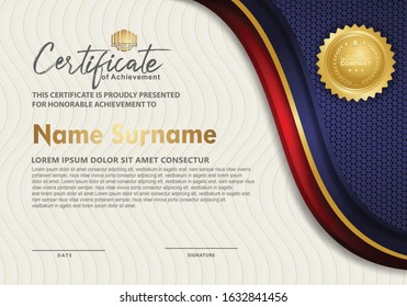 certificate template with luxury and elegant on ornament and texture pattern background, diploma,Vector illustration