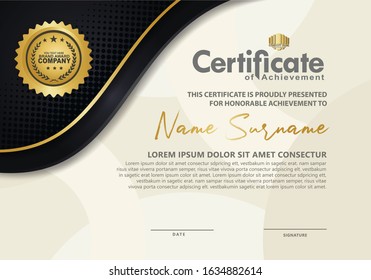 certificate template with luxury and elegant on ornament and texture pattern background, diploma,Vector illustration