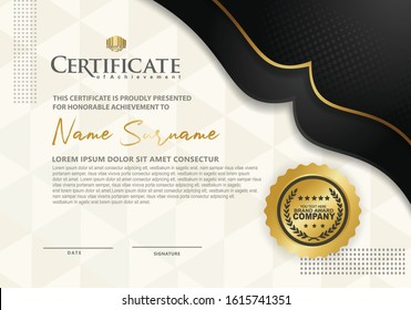 certificate template with luxury and elegant ornament and texture pattern background, diploma,Vector illustration