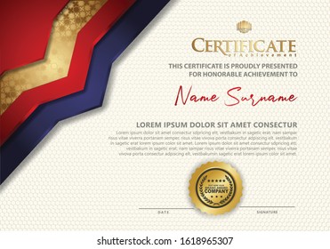 certificate template with luxury and elegant ornament and texture pattern background, diploma,Vector illustration