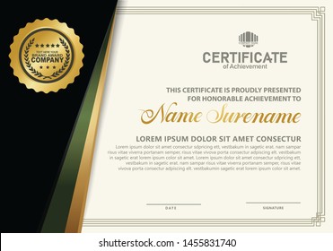 certificate template with luxury and elegant pattern,diploma,Vector illustration