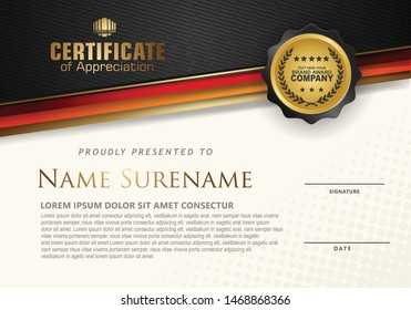 certificate template with luxury and elegant texture modern pattern,diploma,Vector illustration