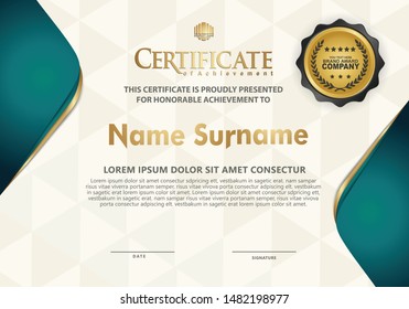Certificate template with luxury and elegant texture modern pattern,diploma,Vector illustration
