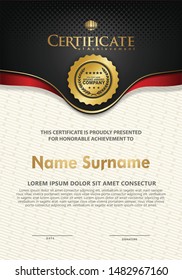 Certificate template with luxury and elegant texture modern pattern,diploma,Vector illustration