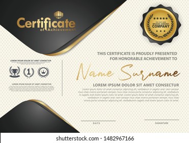 Certificate template with luxury and elegant texture modern pattern,diploma,Vector illustration
