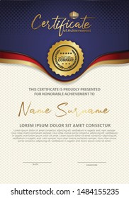 Certificate template with luxury and elegant texture modern pattern,diploma,Vector illustration