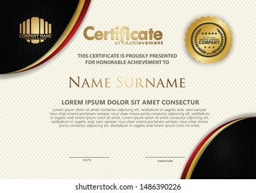 Certificate template with luxury and elegant texture modern pattern, diploma, Vector illustration