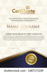 Certificate template with luxury and elegant texture modern pattern, diploma, Vector illustration