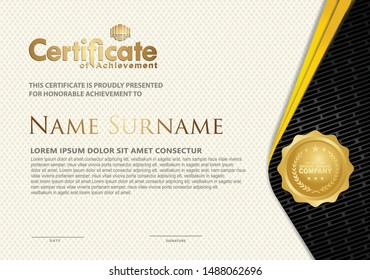 Certificate template with luxury and elegant texture modern pattern, diploma, Vector illustration