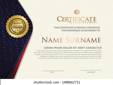 Certificate template with luxury and elegant texture modern pattern, diploma, Vector illustration