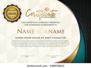 Certificate template with luxury and elegant texture modern pattern, diploma, Vector illustration