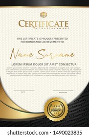 Certificate template with luxury and elegant texture modern pattern, diploma, Vector illustration