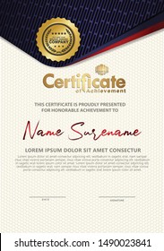 Certificate template with luxury and elegant texture modern pattern, diploma, Vector illustration