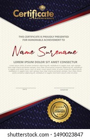 Certificate template with luxury and elegant texture modern pattern, diploma, Vector illustration