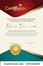 Certificate template with luxury and elegant texture modern pattern, diploma, Vector illustration