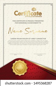 Certificate template with luxury and elegant texture modern pattern, diploma, Vector illustration