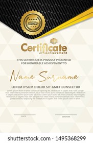 Certificate template with luxury and elegant texture modern pattern, diploma, Vector illustration