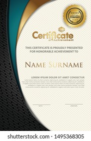 Certificate template with luxury and elegant texture modern pattern, diploma, Vector illustration