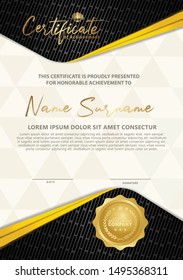 Certificate template with luxury and elegant texture modern pattern, diploma, Vector illustration