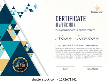 certificate template with luxury and modern pattern, Vector illustration