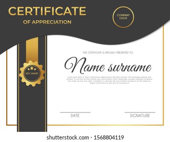 Certificate template with luxury and modern pattern suitable for diploma, conference, and honour. Vector illustration image