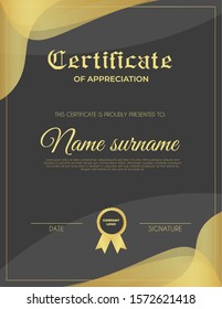 Certificate template with luxury and modern pattern suitable for diploma, conference, and honour. Vector illustration image