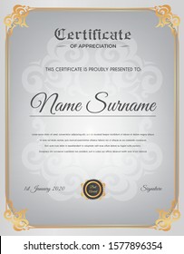 Certificate Template With Luxury And Modern Pattern Suitable For Diploma, Conference, And Honour. Vector Illustration Image