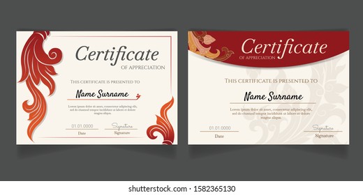 Certificate template with luxury and modern pattern suitable for diploma, modern line pattern.