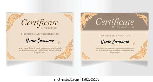 Certificate template with luxury and modern pattern suitable for diploma, modern line pattern.