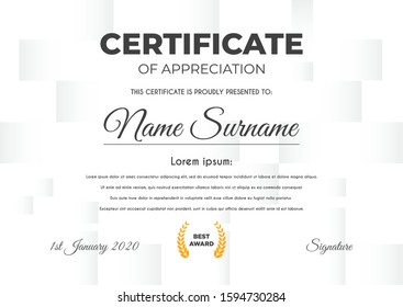 Certificate template with luxury and modern pattern suitable for diploma, conference, and honour. Vector illustration image