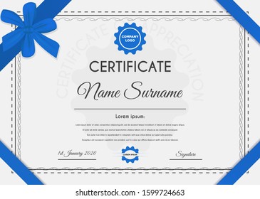 Certificate template with luxury and modern pattern suitable for diploma, conference, and honour. Vector illustration image