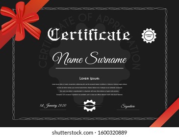 Certificate template with luxury and modern pattern suitable for diploma, conference, and honour. Vector illustration image