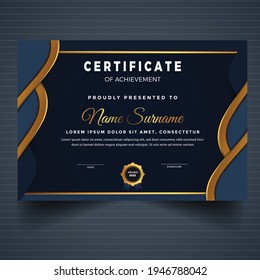 Certificate template with luxury and modern pattern diploma