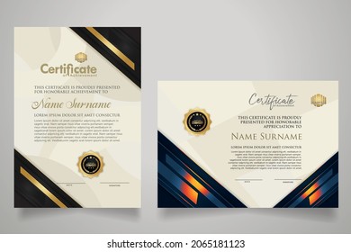 certificate template with luxury and modern pattern with lines shine effect on frame.Vector illustration