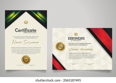 certificate template with luxury and modern pattern with lines shine effect on frame.Vector illustration