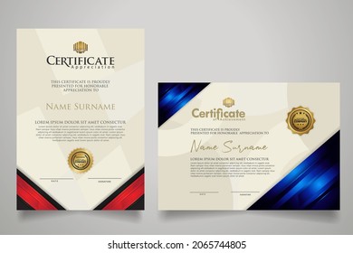 certificate template with luxury and modern pattern with lines shine effect on frame.Vector illustration