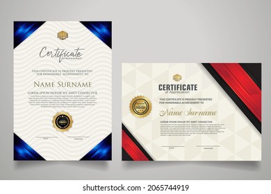 certificate template with luxury and modern pattern with lines shine effect on frame.Vector illustration