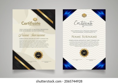 certificate template with luxury and modern pattern with lines shine effect on frame.Vector illustration