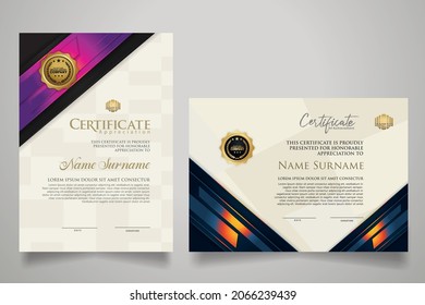 certificate template with luxury and modern pattern with lines shine effect on frame.Vector illustration