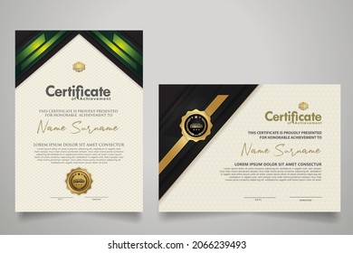 certificate template with luxury and modern pattern with lines shine effect on frame.Vector illustration