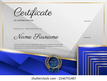 Certificate template with luxury and modern pattern, diploma, award. Vector illustration modern corporate concept