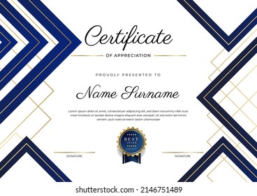 Certificate template with luxury and modern pattern, diploma, award. Vector illustration modern corporate concept
