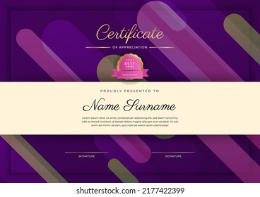 certificate template with luxury and modern pattern, diploma, Vector illustration