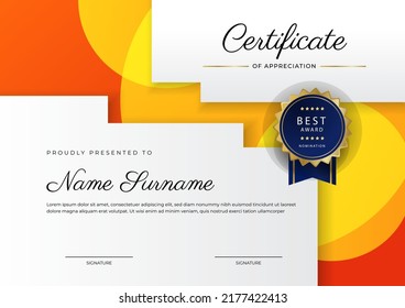 certificate template with luxury and modern pattern, diploma, Vector illustration