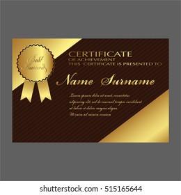 certificate template with Luxury and modern pattern, Qualification certificate blank template with elegant,Vector illustration