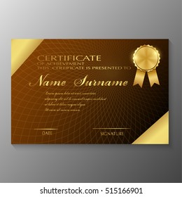 certificate template with Luxury and modern pattern, Qualification certificate blank template with elegant,Vector illustration