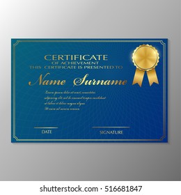 certificate template with Luxury and modern pattern, Qualification certificate blank template with elegant,Vector illustration