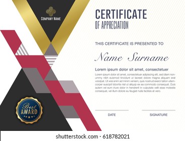 certificate template with luxury and modern pattern, Vector illustration